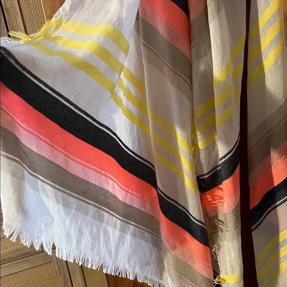 Striped Scarf with Neon Accents